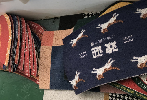 环保个性脚垫印花工艺，宝斯威网带打印机