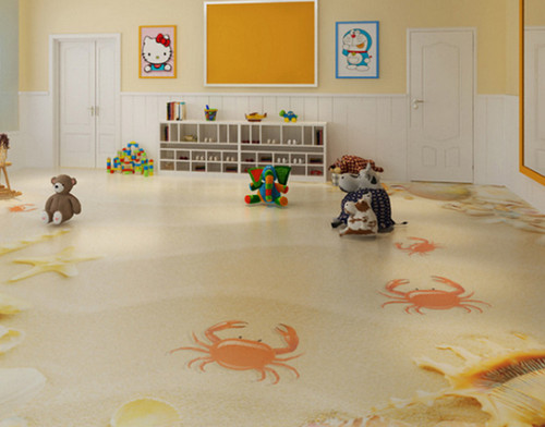 个性化PVC塑胶地板生产就用宝斯威3头网带打印机